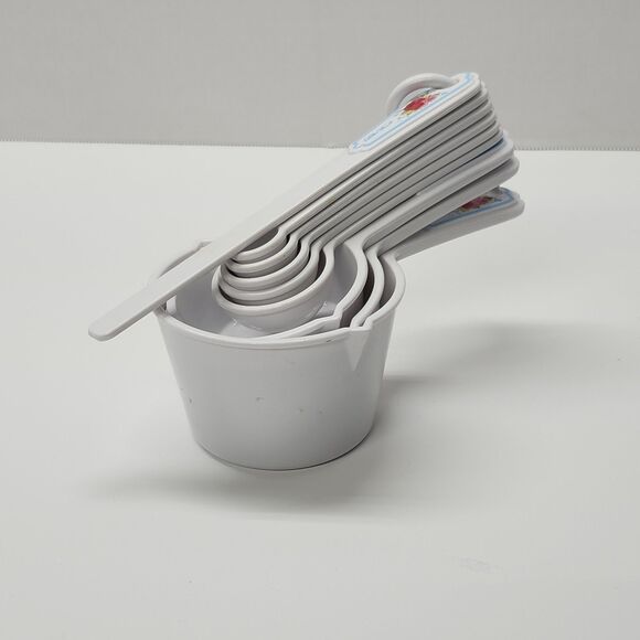 Pioneer Woman  Measuring Cups Spoons Set Kitchen Gadgets White Floral 1/4tsp -1c - Picture 2 of 10